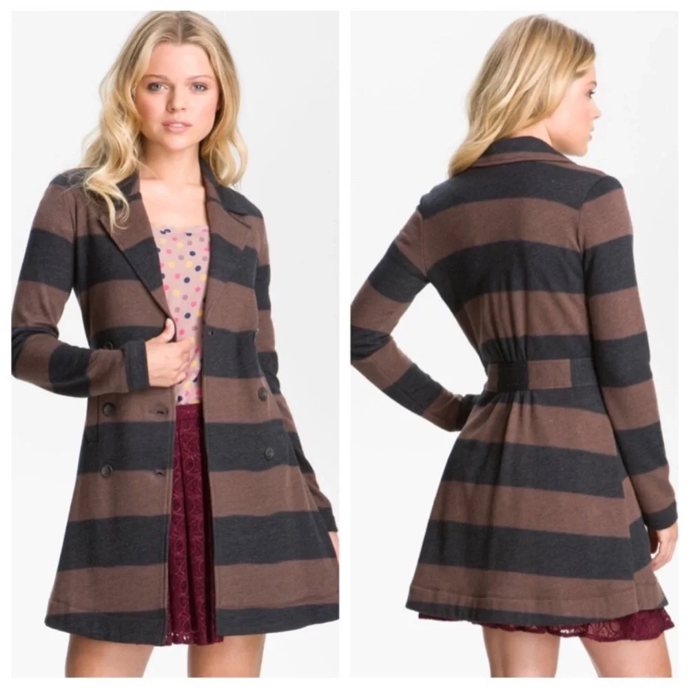 Splendid Striped Peacoat Jacket XS | Preppy Academia Whimsigoth - Picture 2 of 5